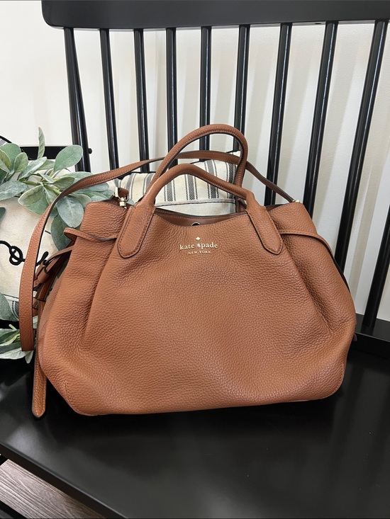 kate spade Handbags - kate spade Dumpling Large  Brown Pebbled Leather Satchel with Top Handles